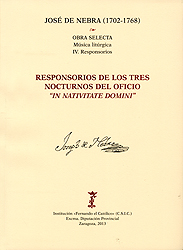 Obra selecta. Música litúrgica, IV. Responsorios. Responsorios de los tres nocturnos del oficio In Nativitate Domini